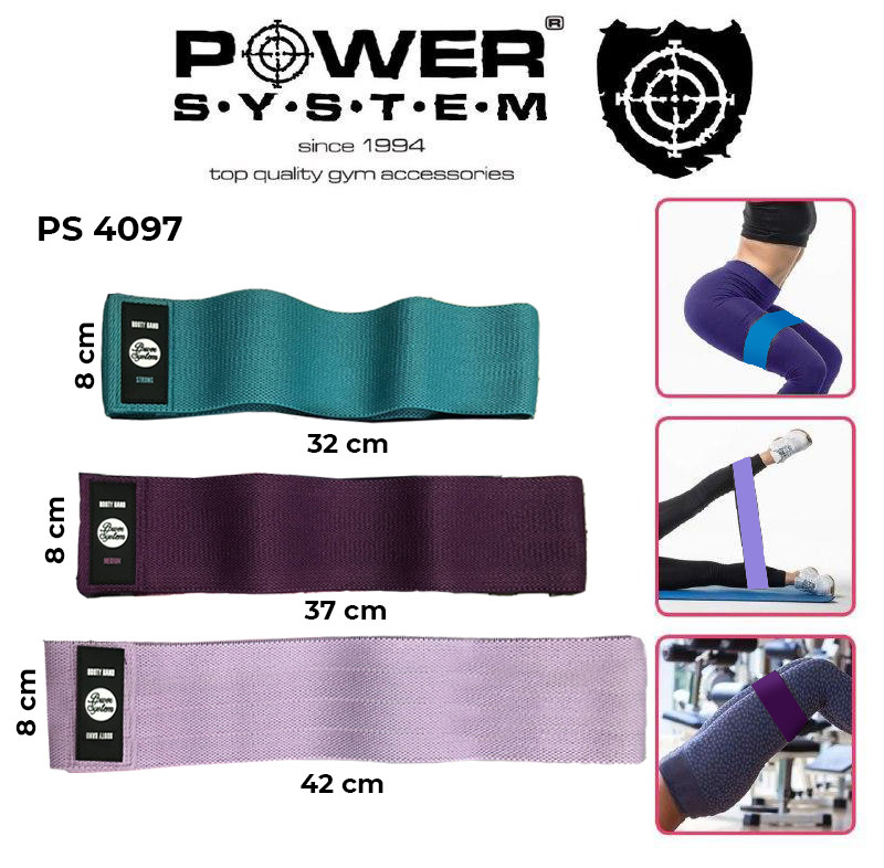 Набор тканевых резинок для пилатеса Power System PS-4097 Booty Band Set