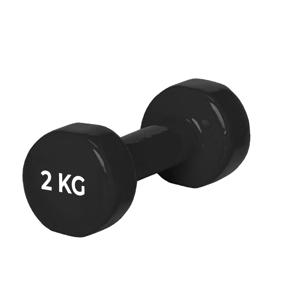 Гантель PowerPlay 4125 виниловая 2 кг Черная