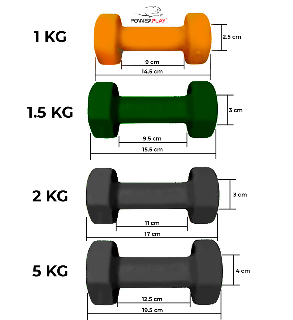 Гантель PowerPlay 4125 виниловая 2 кг Черная