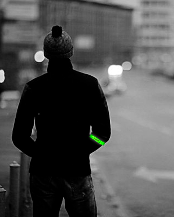 Светоотражающие Slap браслеты с бархатной подкладкой Loom Reflectors green фото товара
