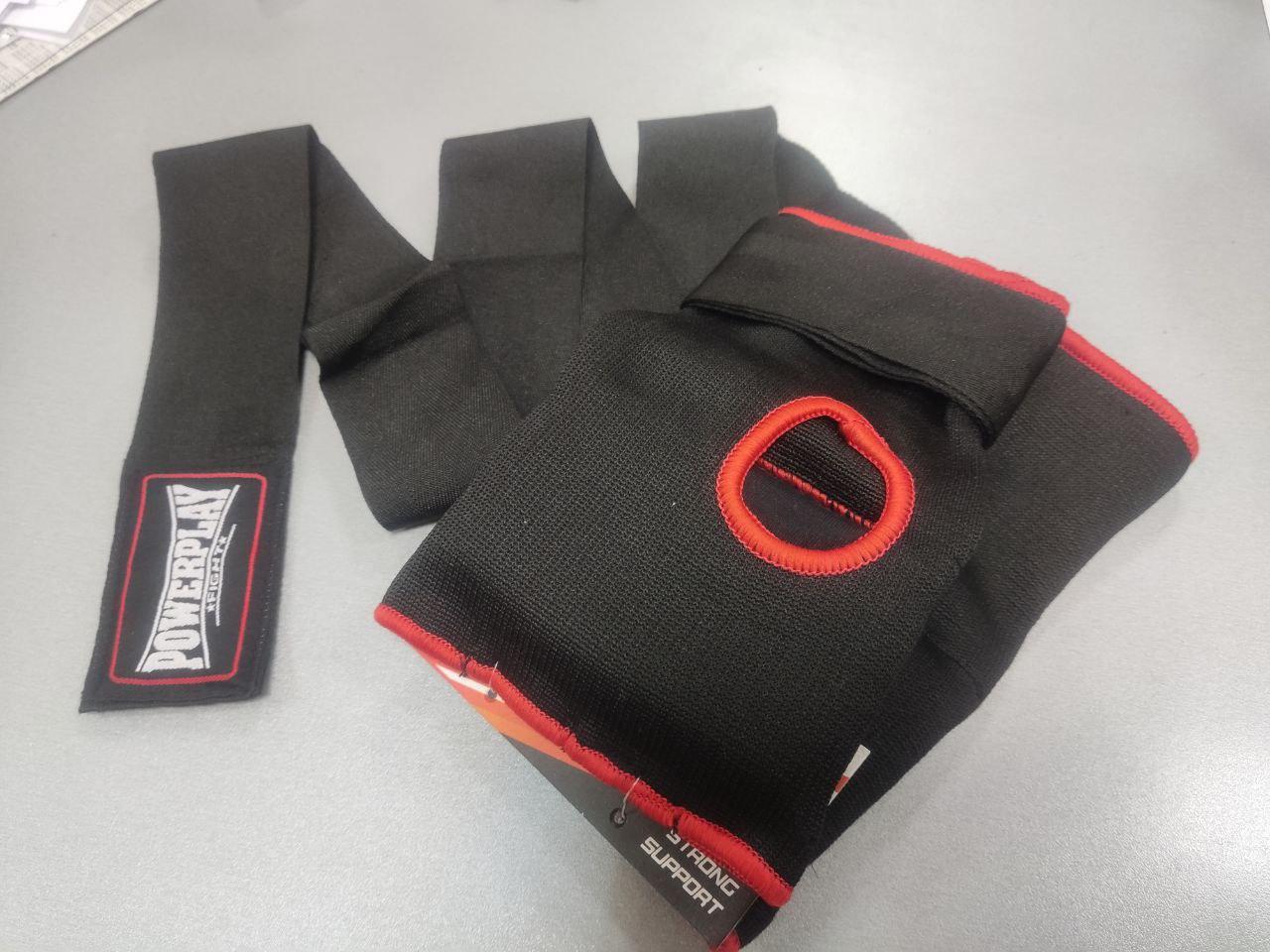Бинти-рукавички PowerPlay 3096 з гелевими подушечками M Чорні