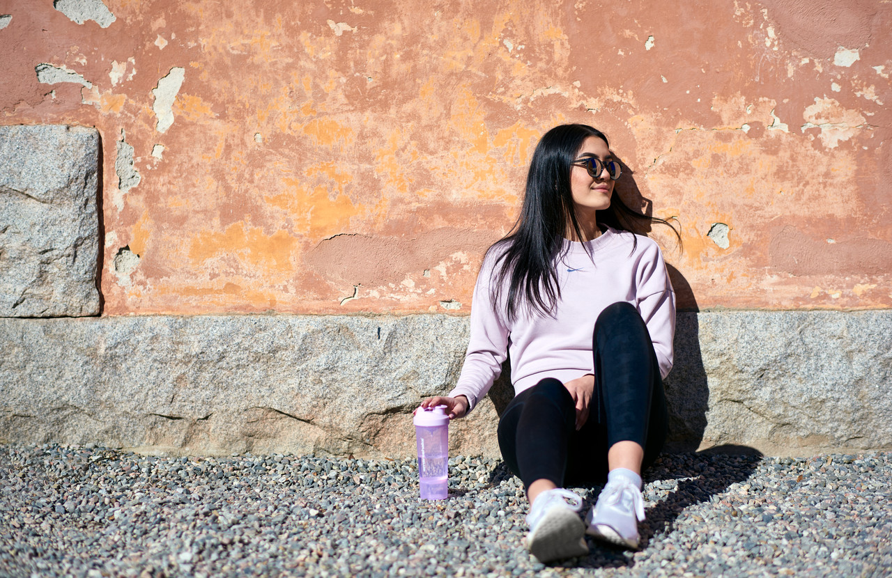 Шейкер спортивний Smartshake Slim 500ml Cotton Pink (Light Lavender)