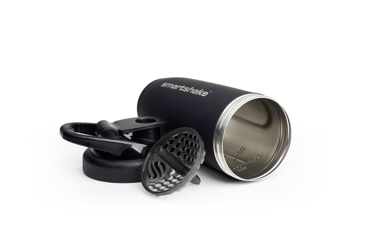 Шейкер спортивний Smartshake Reforce Stainless Steel 30oz/900ml Black
