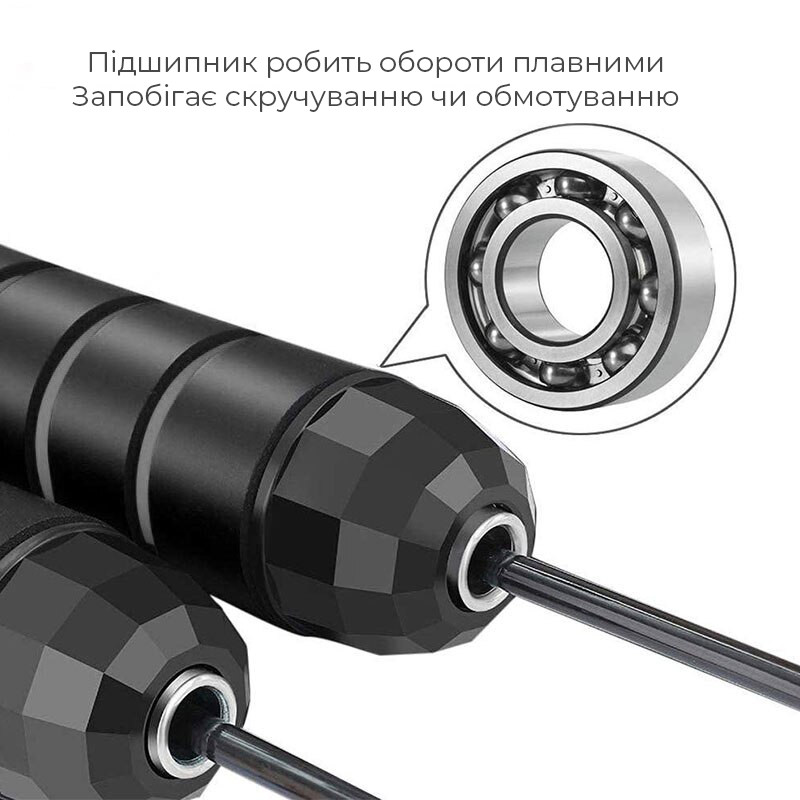 Скакалка швидкісна з протиковзкими ручками 4yourhealth Premium Skip Rope 3m на підшипниках з обтяжувачами 0156