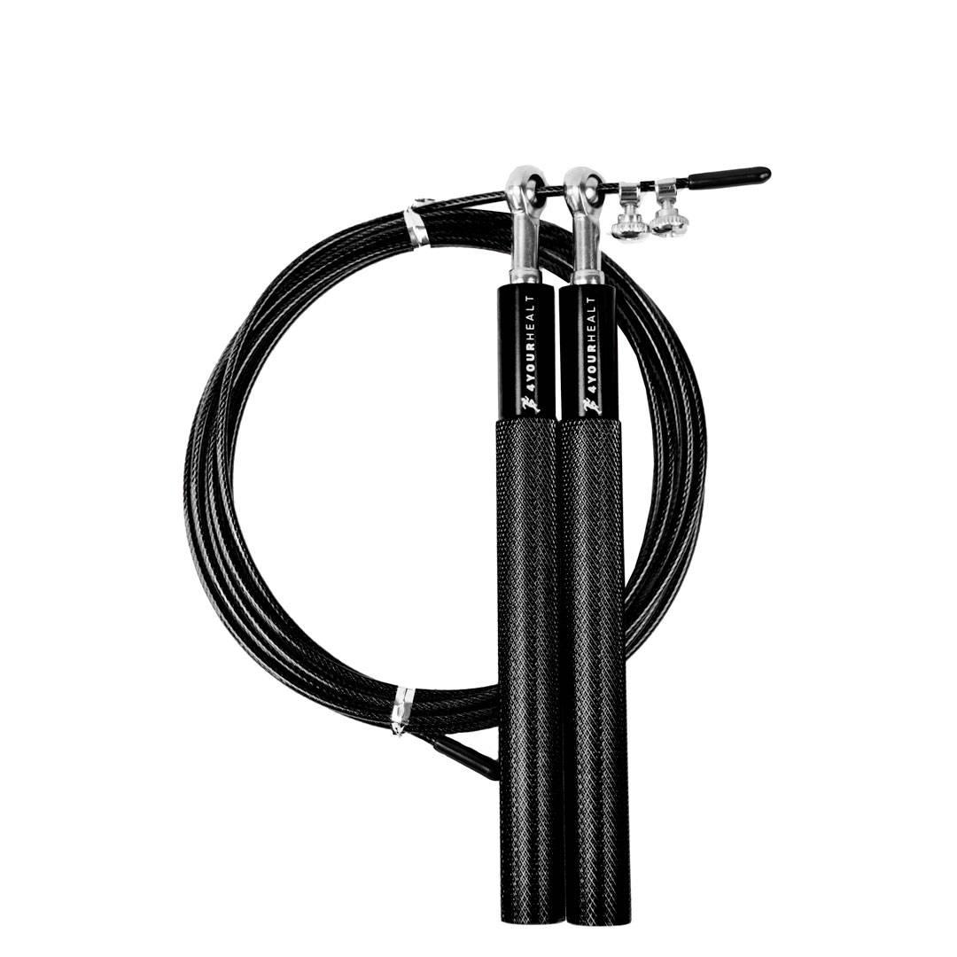 Скакалка швидкісна 4yourhealth Jump Rope Premium 3м металева на підшипниках 0217 Чорна