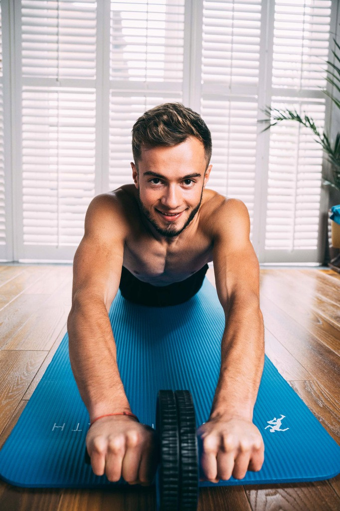 Колесо для пресу подвійне 4yourhealth 0163 Ab Wheel Blue