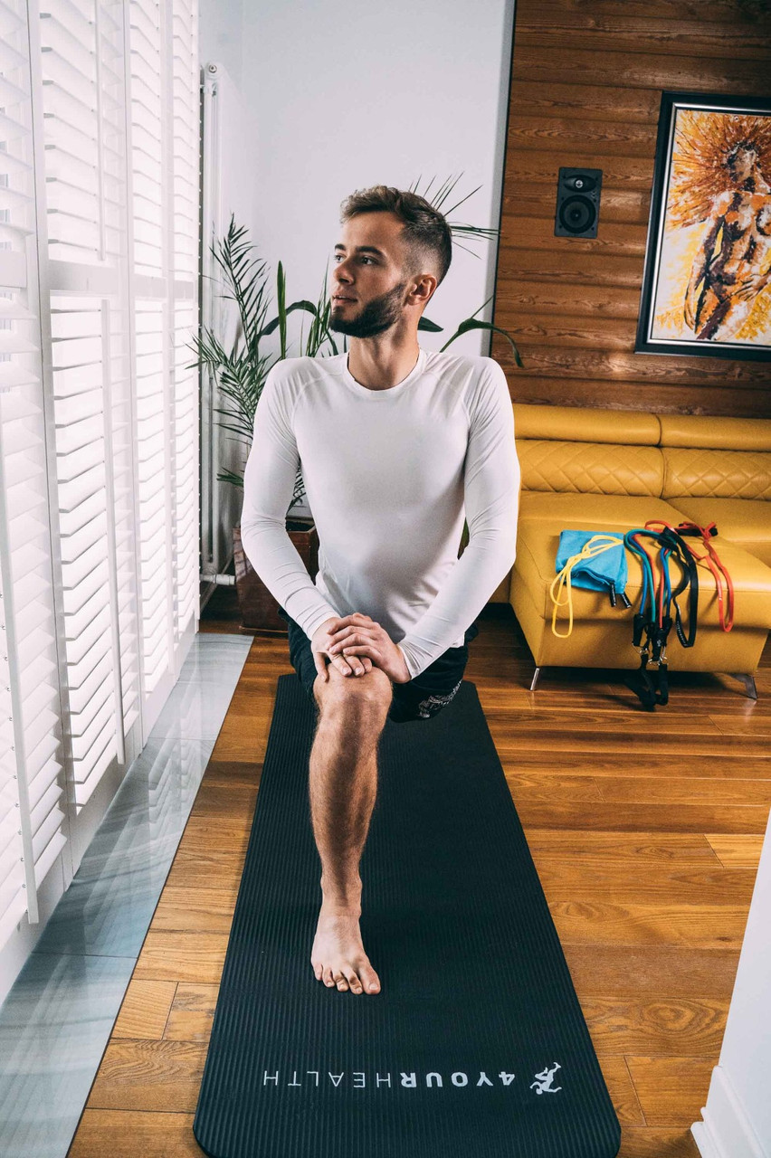 Килимок для йоги та фітнесу + чохол 4yourhealth Fitness Yoga Mat 0132 (180*61*1см) Чорний