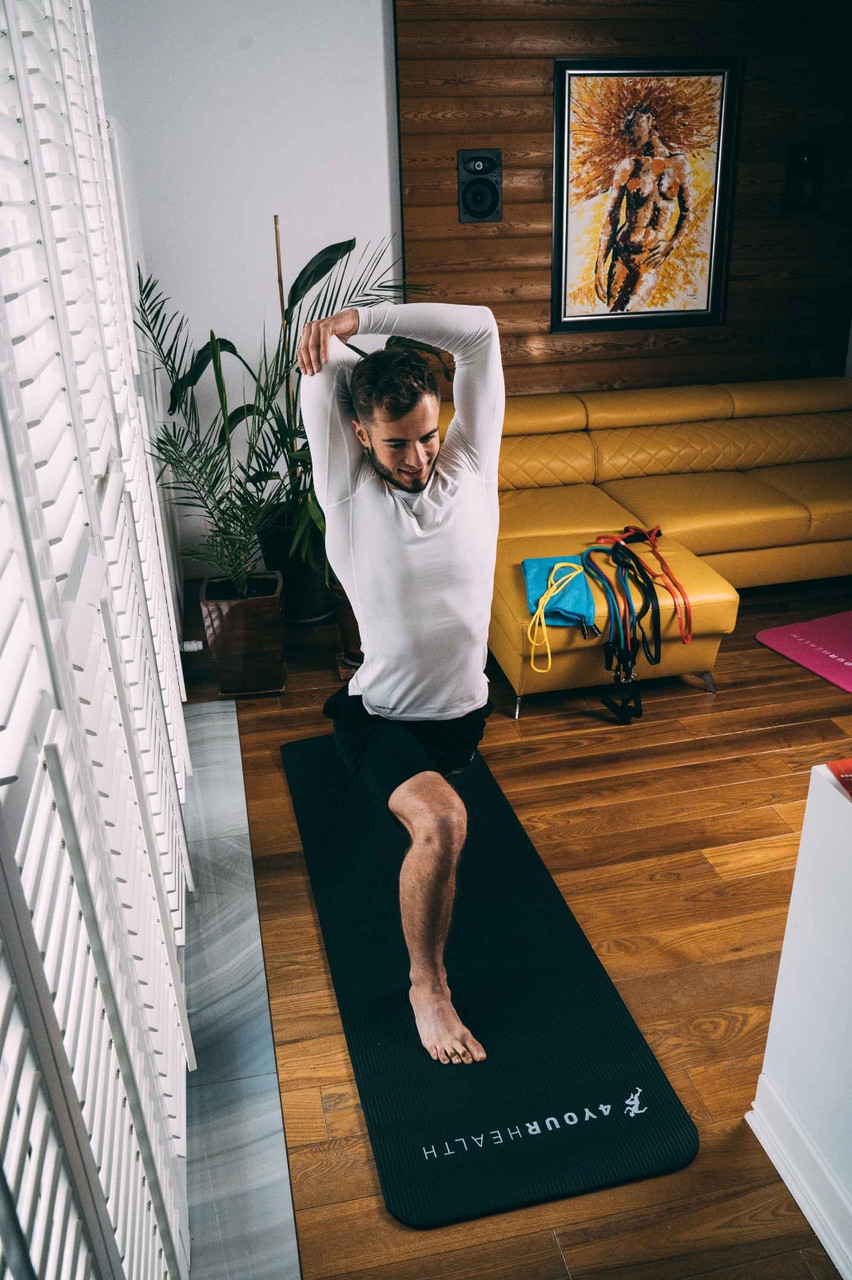 Килимок для йоги та фітнесу + чохол 4yourhealth Fitness Yoga Mat 0132 (180*61*1см) Чорний