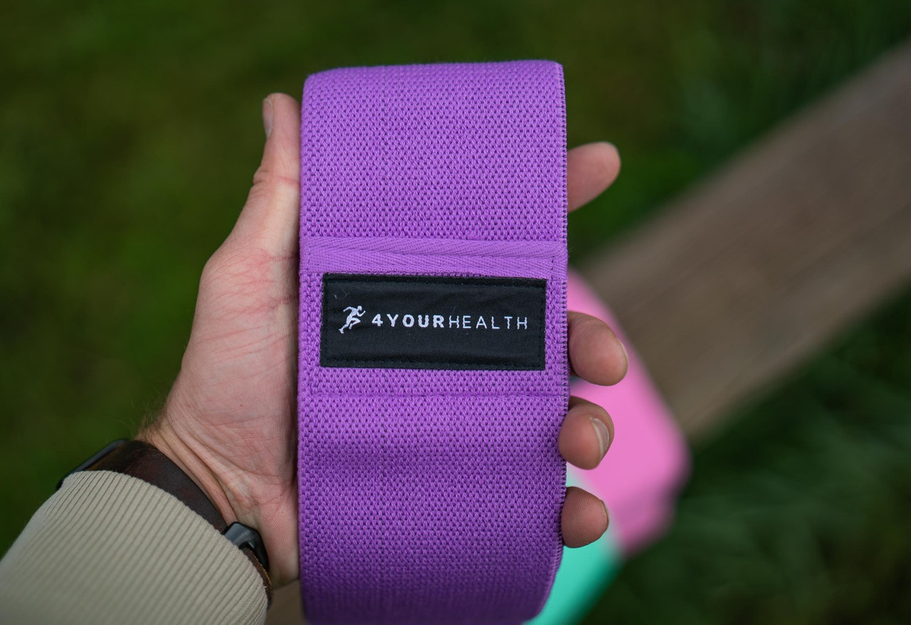 Резинка для фітнесу тканева 4yourhealth Fitness Band Heavy 37 kg. Фіолетова