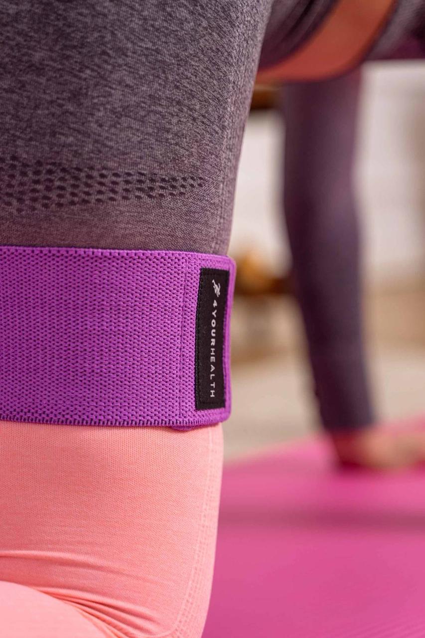 Резинка для фітнесу тканева 4yourhealth Fitness Band Heavy 37 kg. Фіолетова