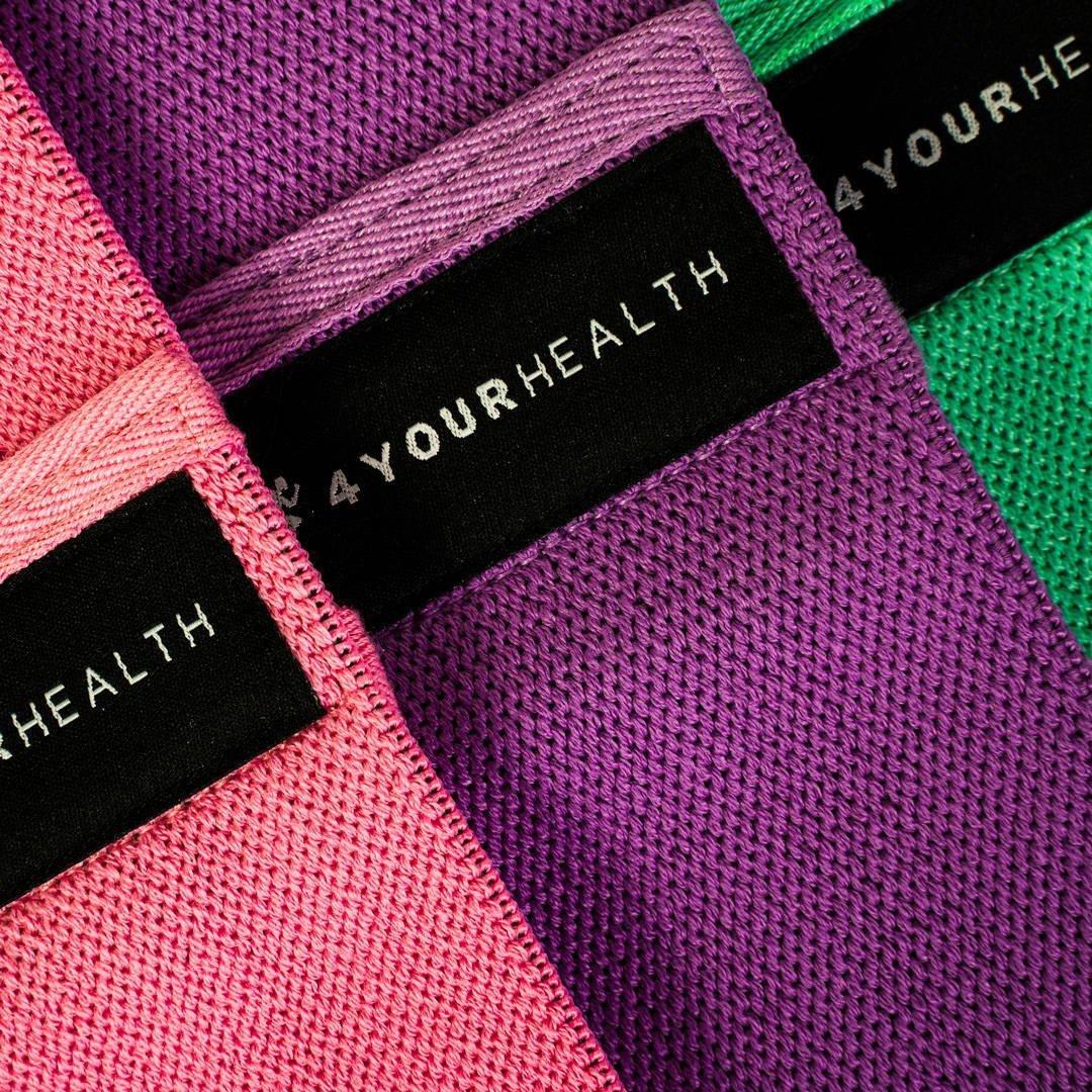 Резинка для фітнесу тканева 4yourhealth Fitness Band Heavy 37 kg. Фіолетова