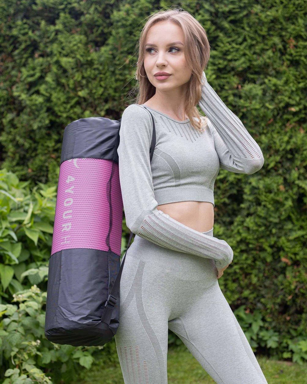 Килимок для йоги та фітнесу + чохол 4yourhealth Fitness Yoga Mat 0125 (180*61*1см) Рожевий