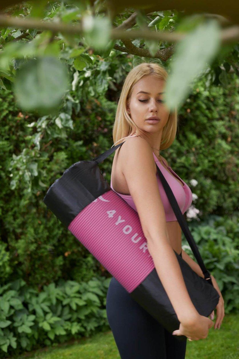 Килимок для йоги та фітнесу + чохол 4yourhealth Fitness Yoga Mat 0125 (180*61*1см) Рожевий
