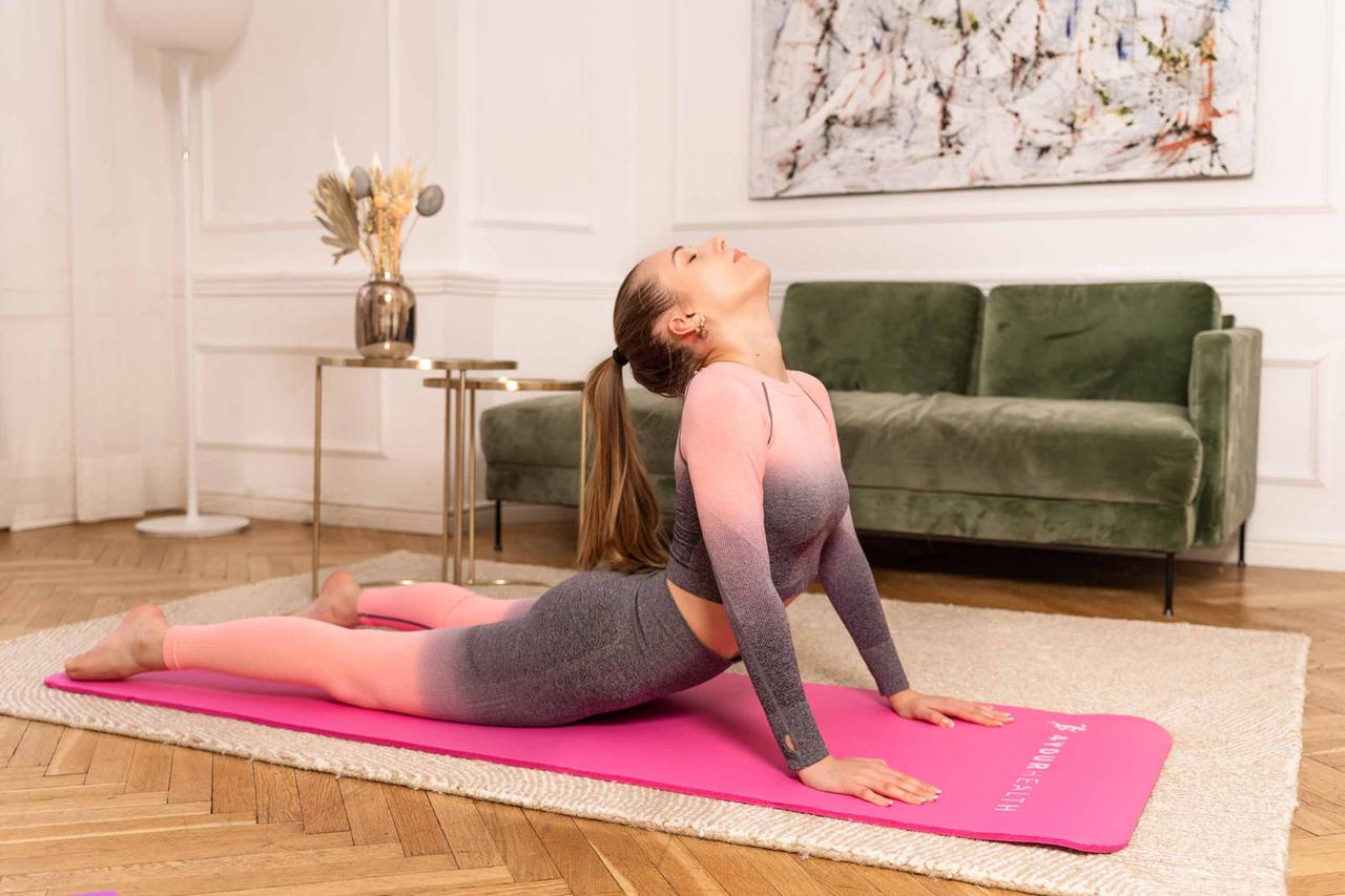 Килимок для йоги та фітнесу + чохол 4yourhealth Fitness Yoga Mat 0125 (180*61*1см) Рожевий