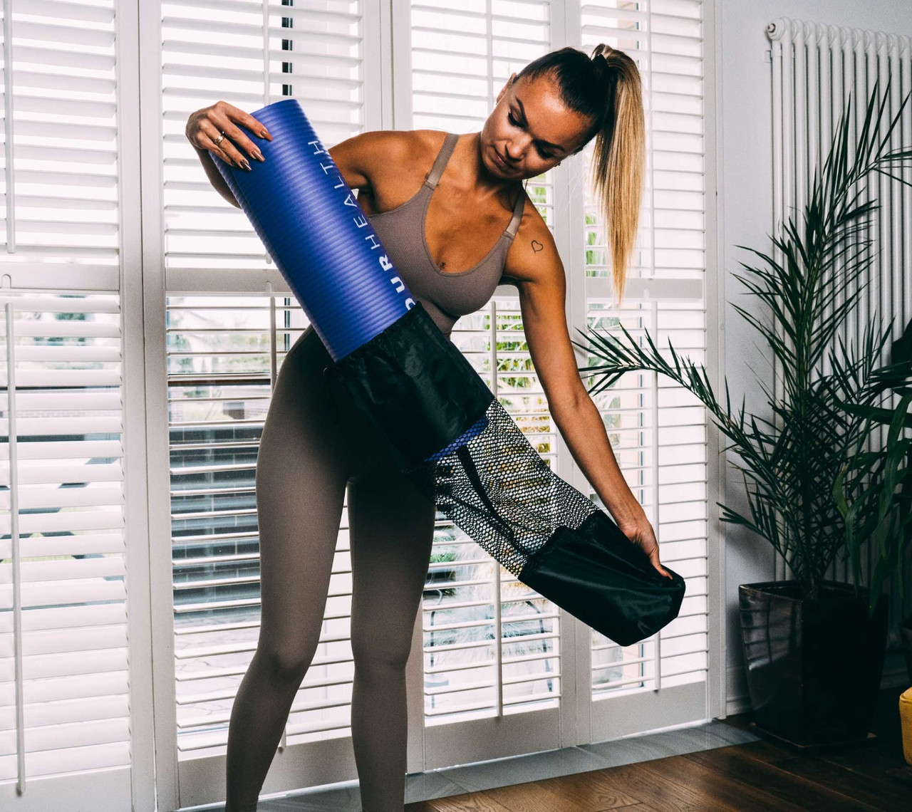 Килимок для йоги та фітнесу + чохол 4yourhealth Fitness Yoga Mat 0101 (180*61*1см) Синій