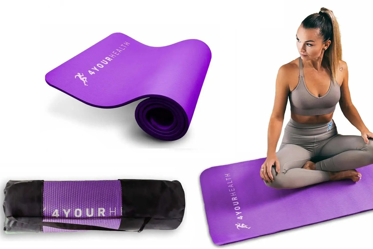 Килимок для йоги та фітнесу + чохол 4yourhealth Fitness Yoga Mat 0095 (180*61*1см) Фіолетовий
