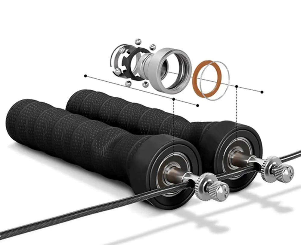 Скакалка швидкісна 4yourhealth Cross Weighted Rope 2.5m. на підшипниках, регульована 1146 Чорна