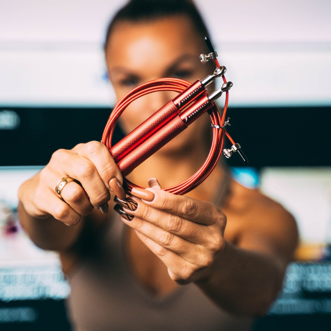 Скакалка швидкісна 4yourhealth Jump Rope Premium 3м металева на підшипниках 0194 Червона