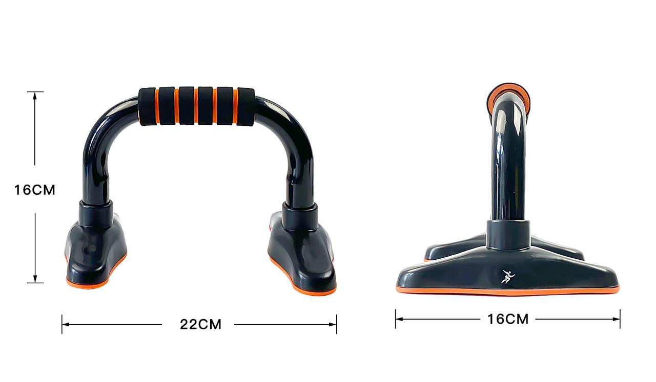 Опори для віджимання від підлоги 4yourhealth 1054 Push-Up Bars Premium Stell Black