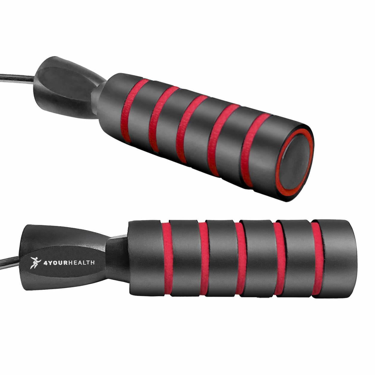 Скакалка швидкісна з протиковзкими ручками 4yourhealth 2.5m. Premium Jump Rope 2471 Чорно-червона
