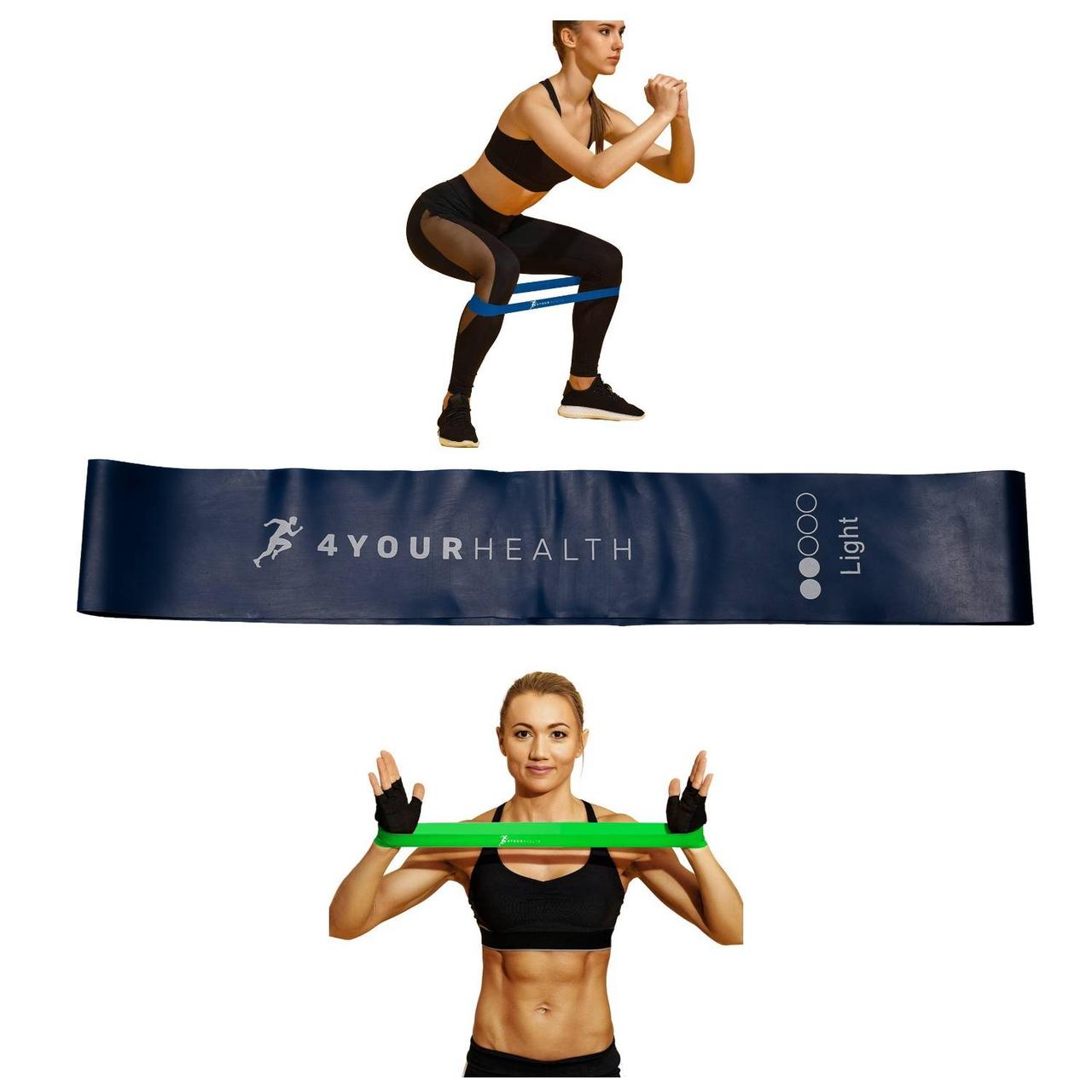Фітнес резика 4yourhealth Mini Band Level 2 (3-5кг.) синя