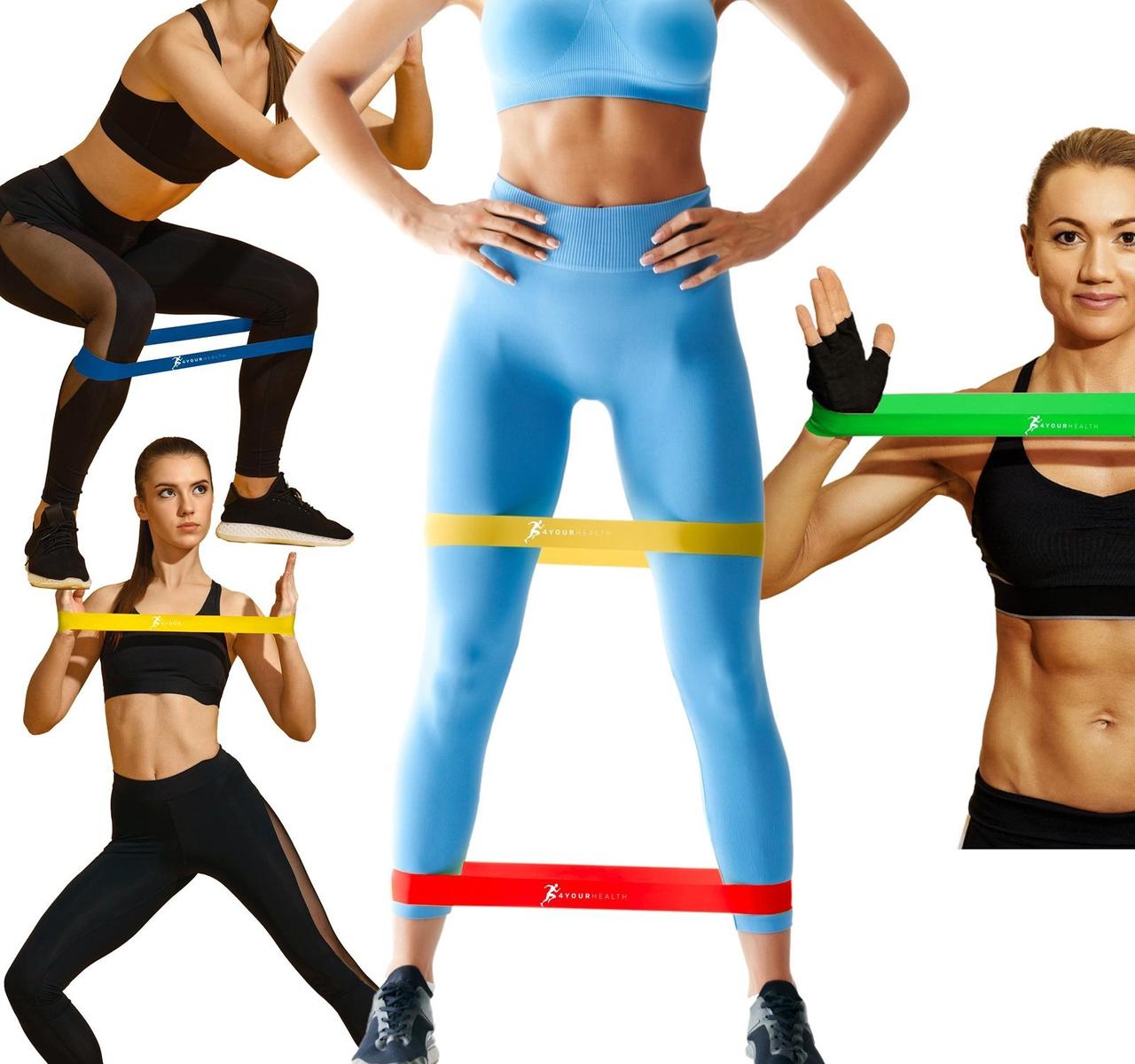 Фітнес резика 4yourhealth Mini Band Level 2 (3-5кг.) синя