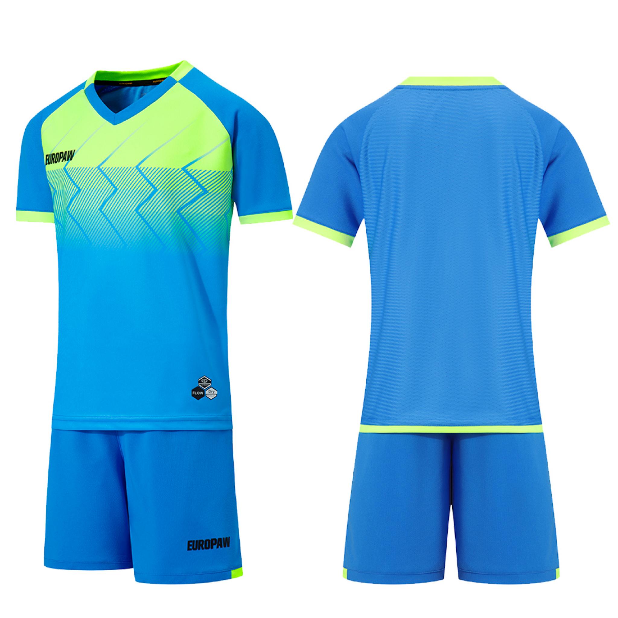 Футбольная форма Europaw 029 SLAVA синий-салатовый [3XS]