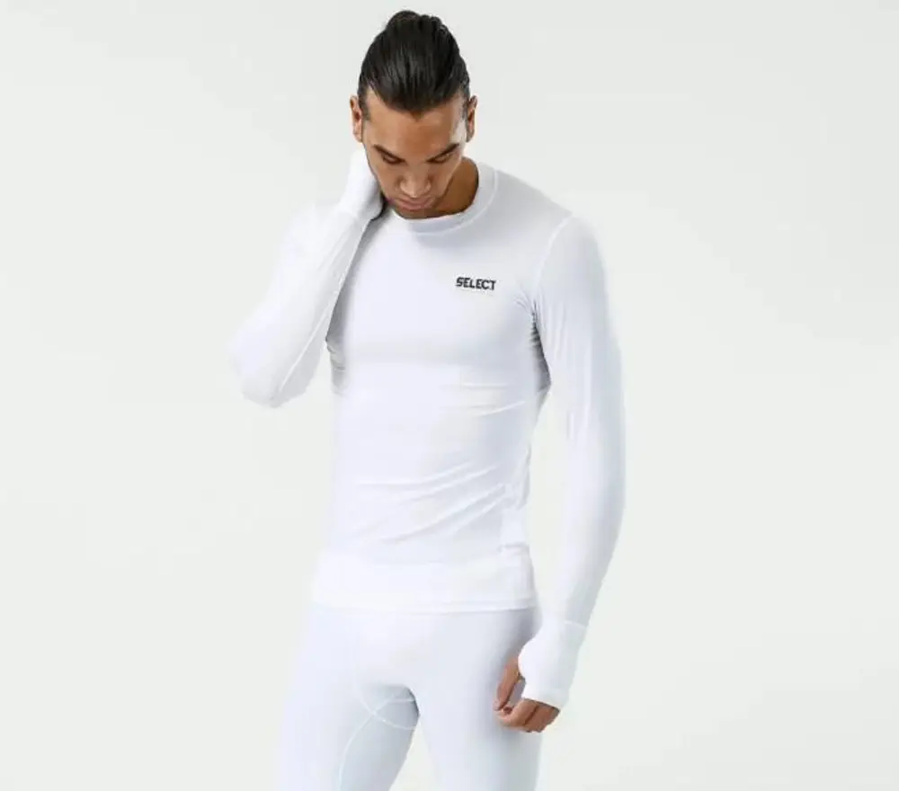 Термофутболка SELECT Compression shirt with long sleeves 6902  білий, S фото товару