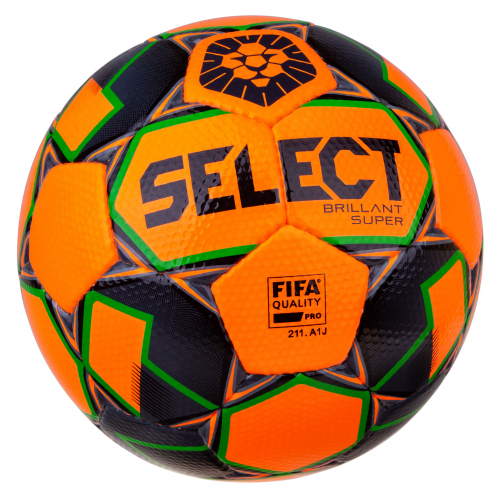 М’яч футбольний SELECT Brillant Super ПФЛ (015) помаран/сірий, 5