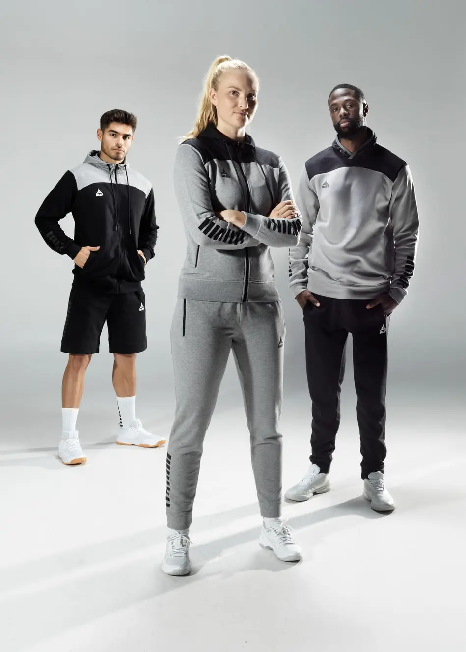 Толстовка SELECT Oxford zip hoodie women (880) сіро/чорн, XS