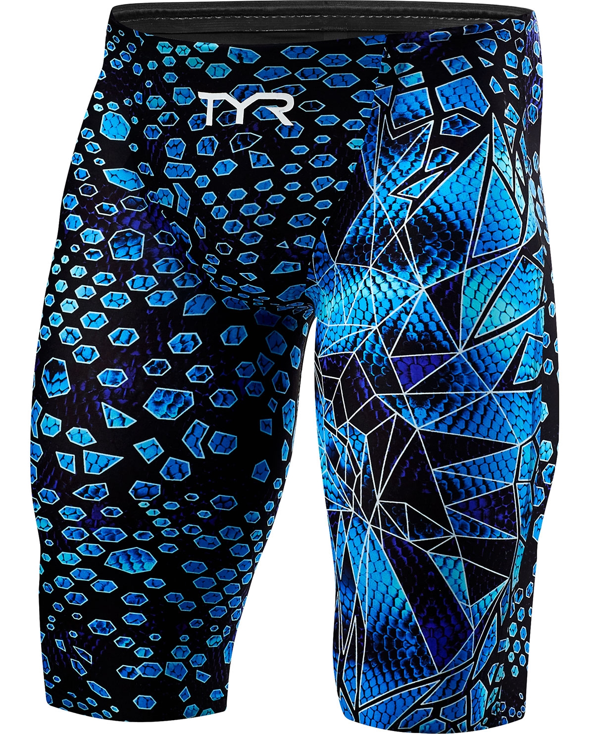 Стартові плавки TYR Men’s Avictor® Venom High Jammer, Синий, 32, BLK/BLUE