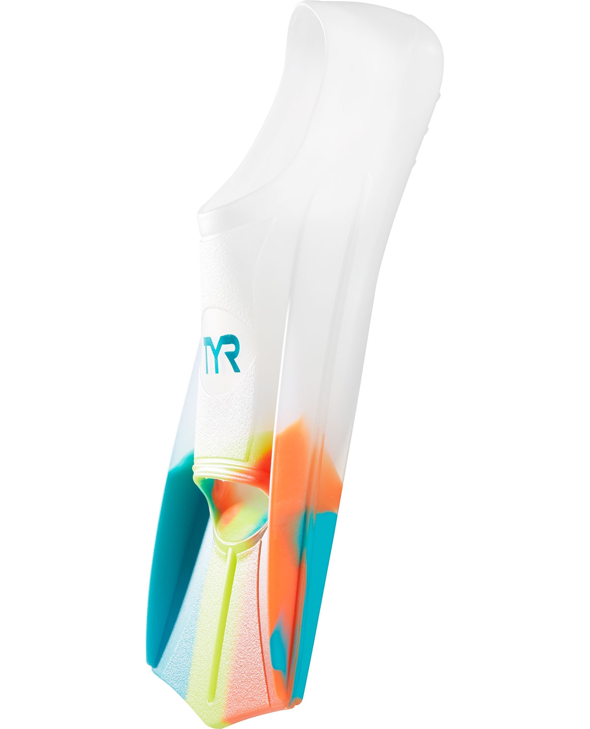 Ласти короткі TYR Stryker Silicone Fins, Orange/Teal/Yellow/Clear, S, Orange/Teal/Yellow/Clear