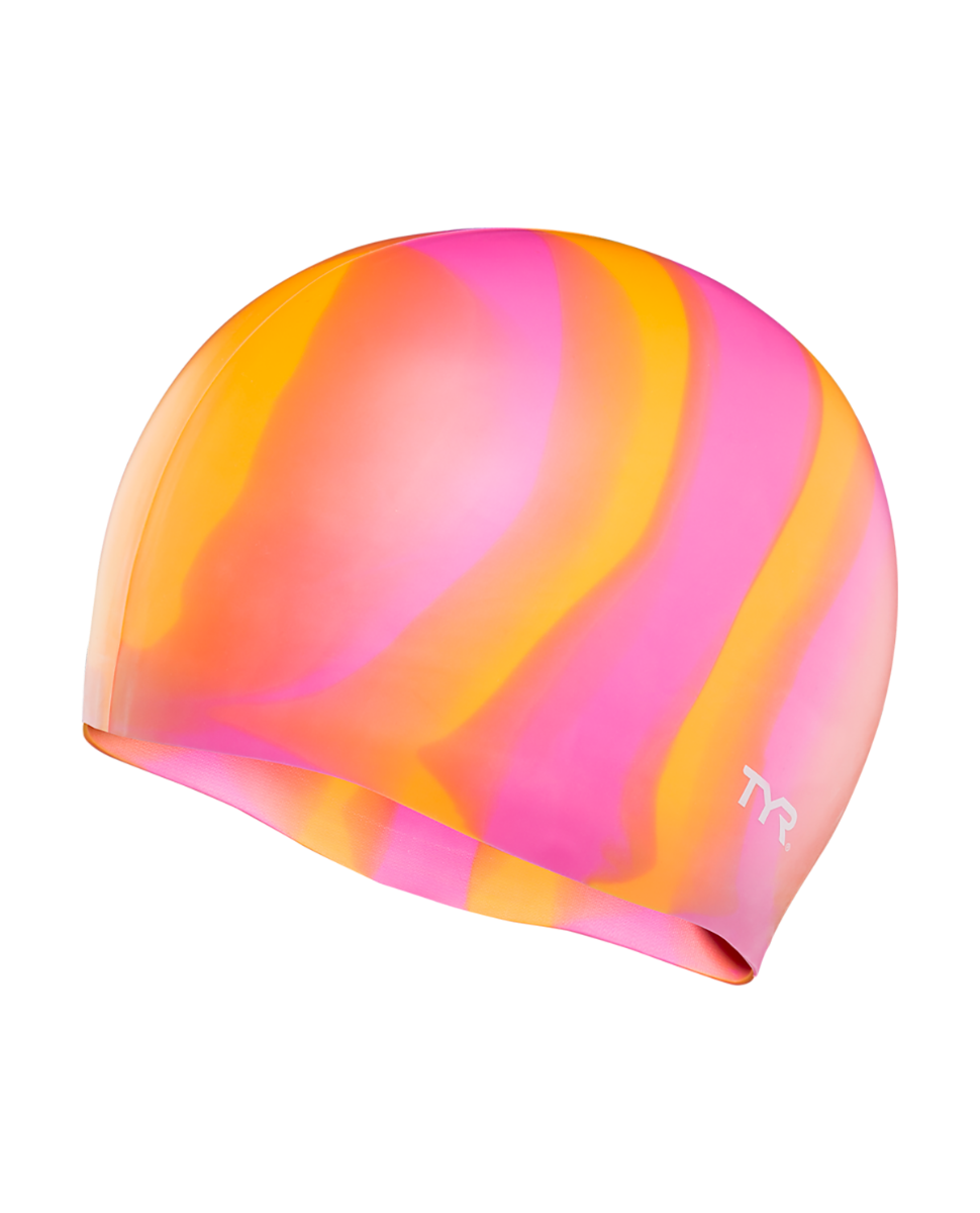Шапочка для плавання TYR Multi Color Silicone Swim Cap, Orange/Pink, Onesize, Orange/Pink