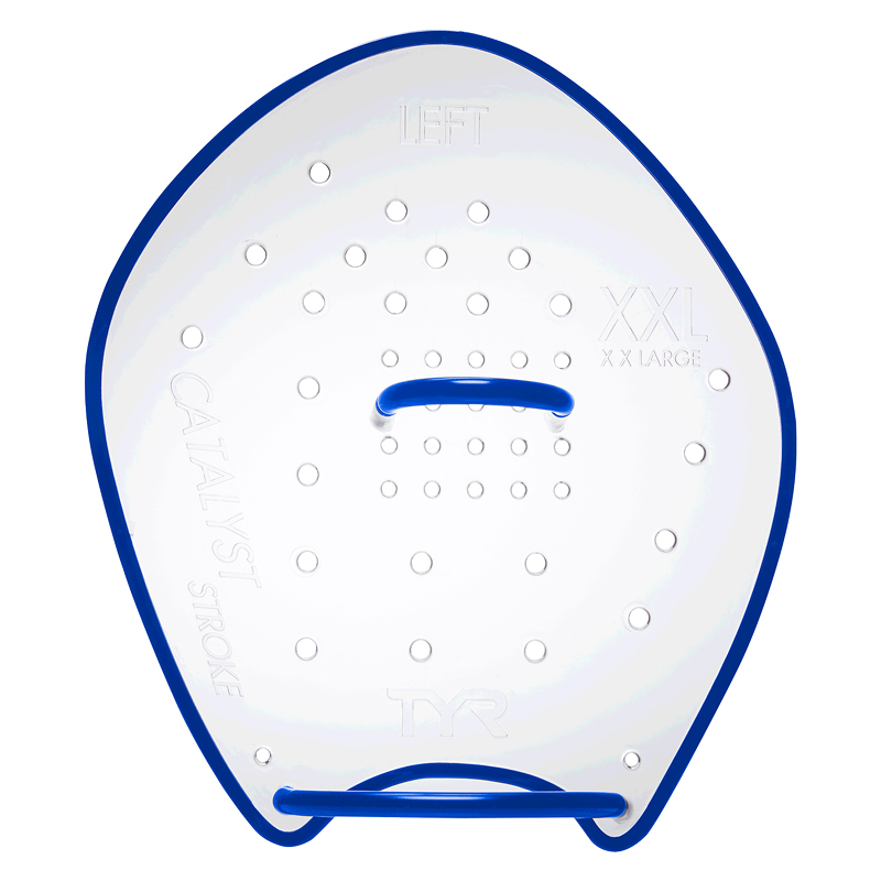 Лопатки для плавання TYR Catalyst Stroke Training Paddles, Синий, XXL, CLEAR/ BLACK