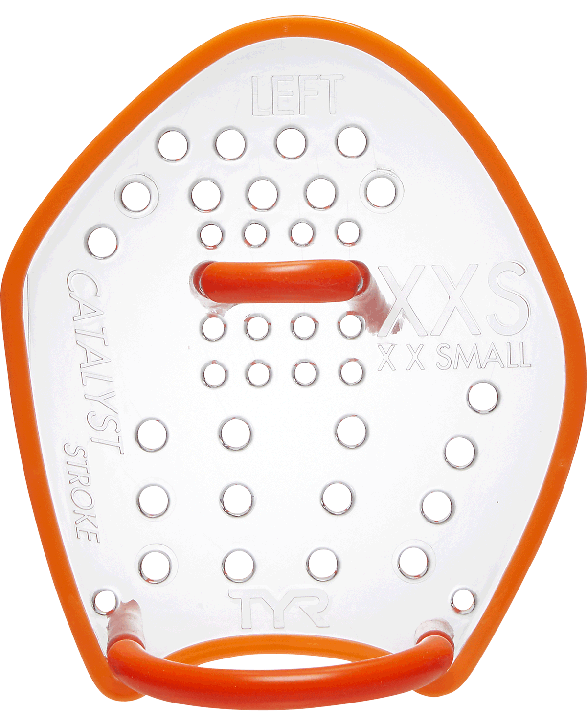 Лопатки для плавання TYR Catalyst Stroke Training Paddles, Оранжевый, XXS, CLEAR/ FL.ORANGE