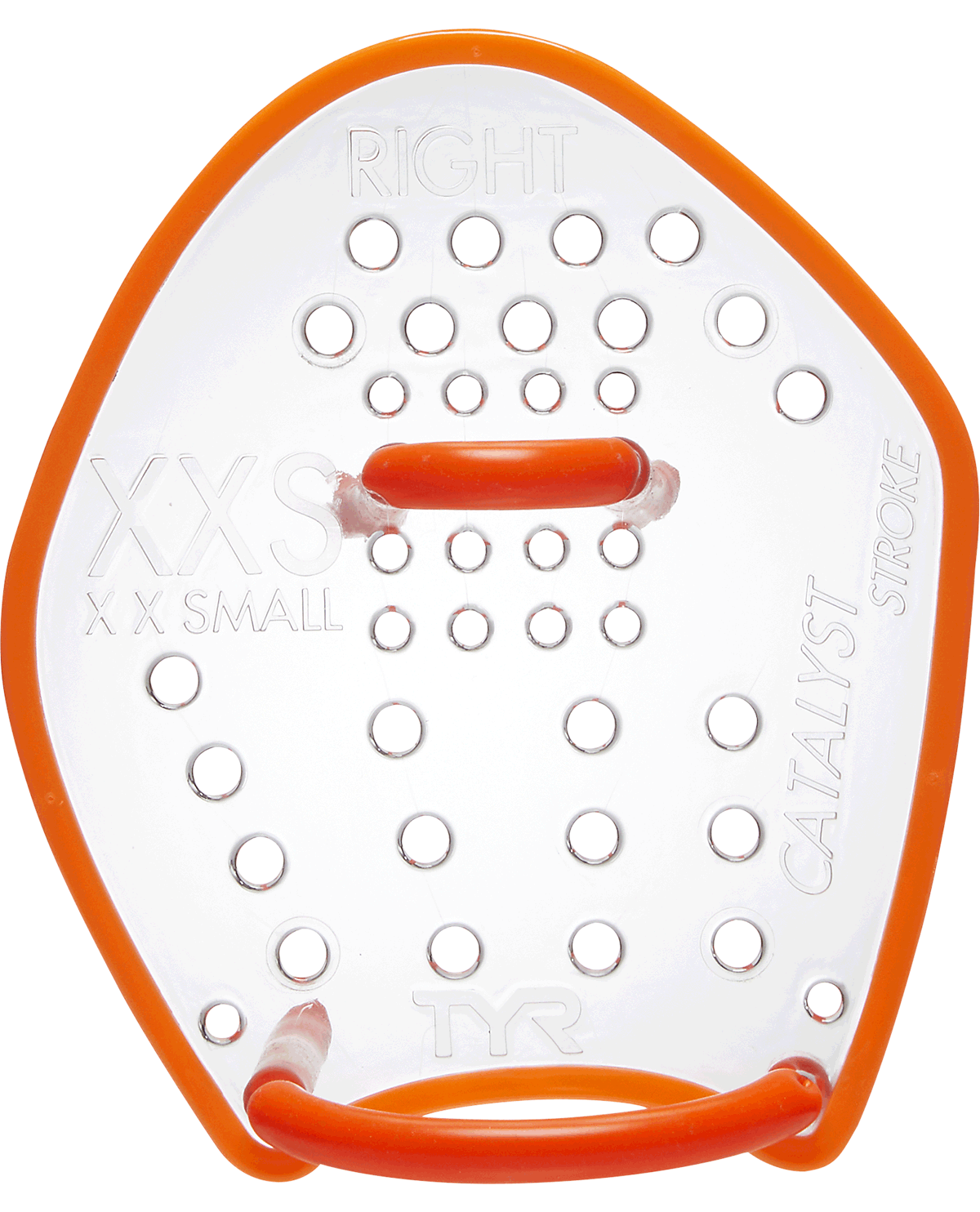 Лопатки для плавання TYR Catalyst Stroke Training Paddles, Оранжевый, XXS, CLEAR/ FL.ORANGE