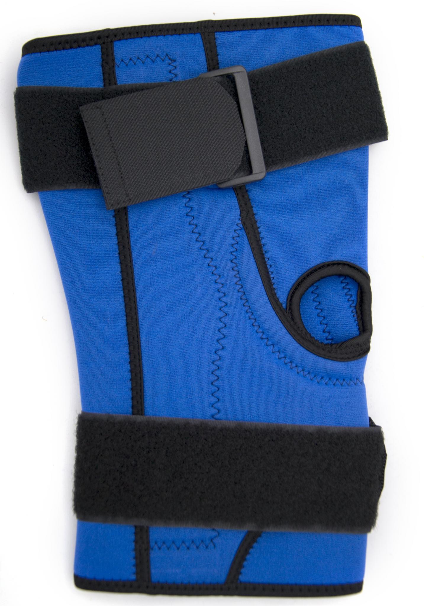 Наколенник неопреновый с утяжками синий фото товару