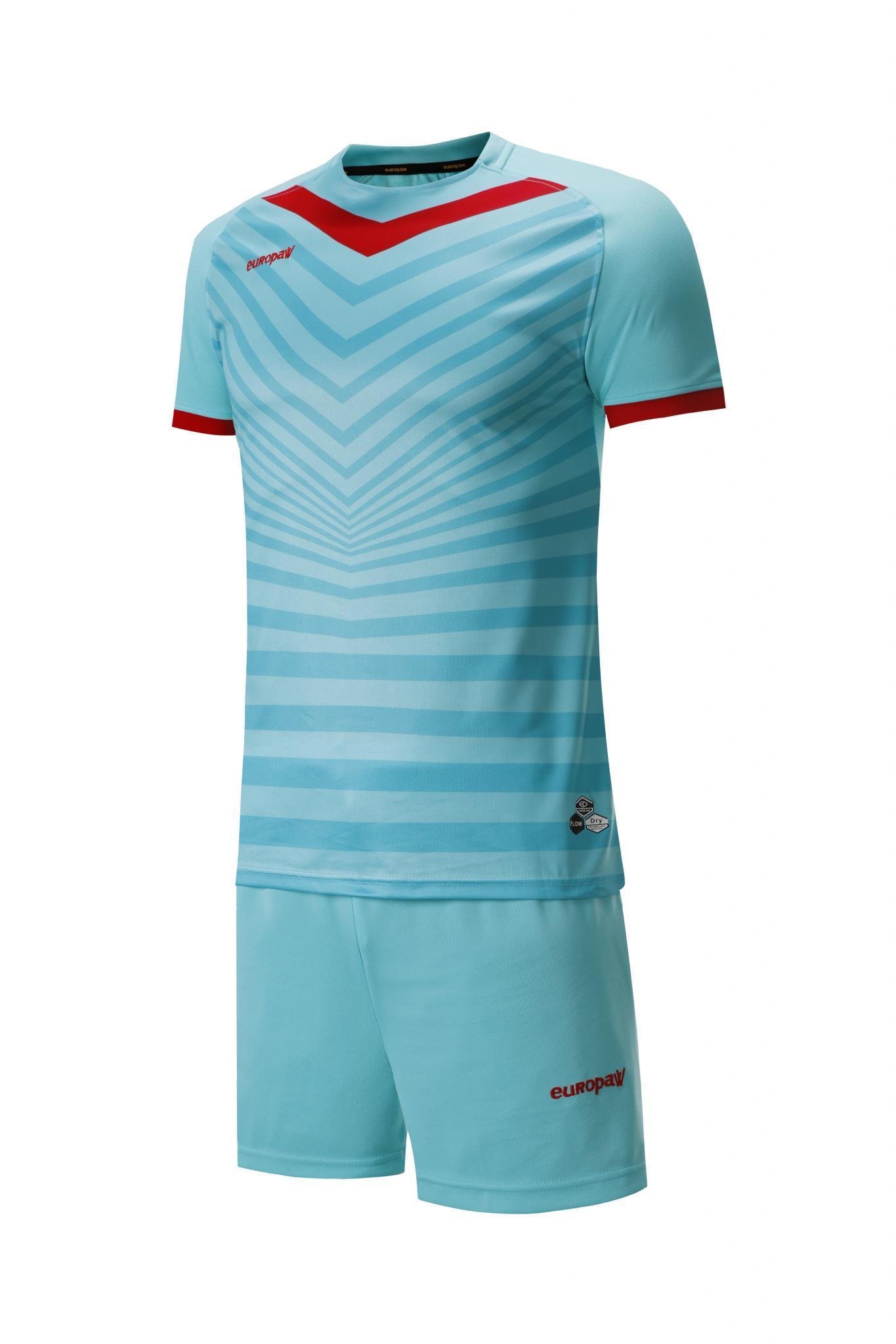 Футбольная форма детская (kid) Europaw 026 бирюзово-красная [2XS] фото товару