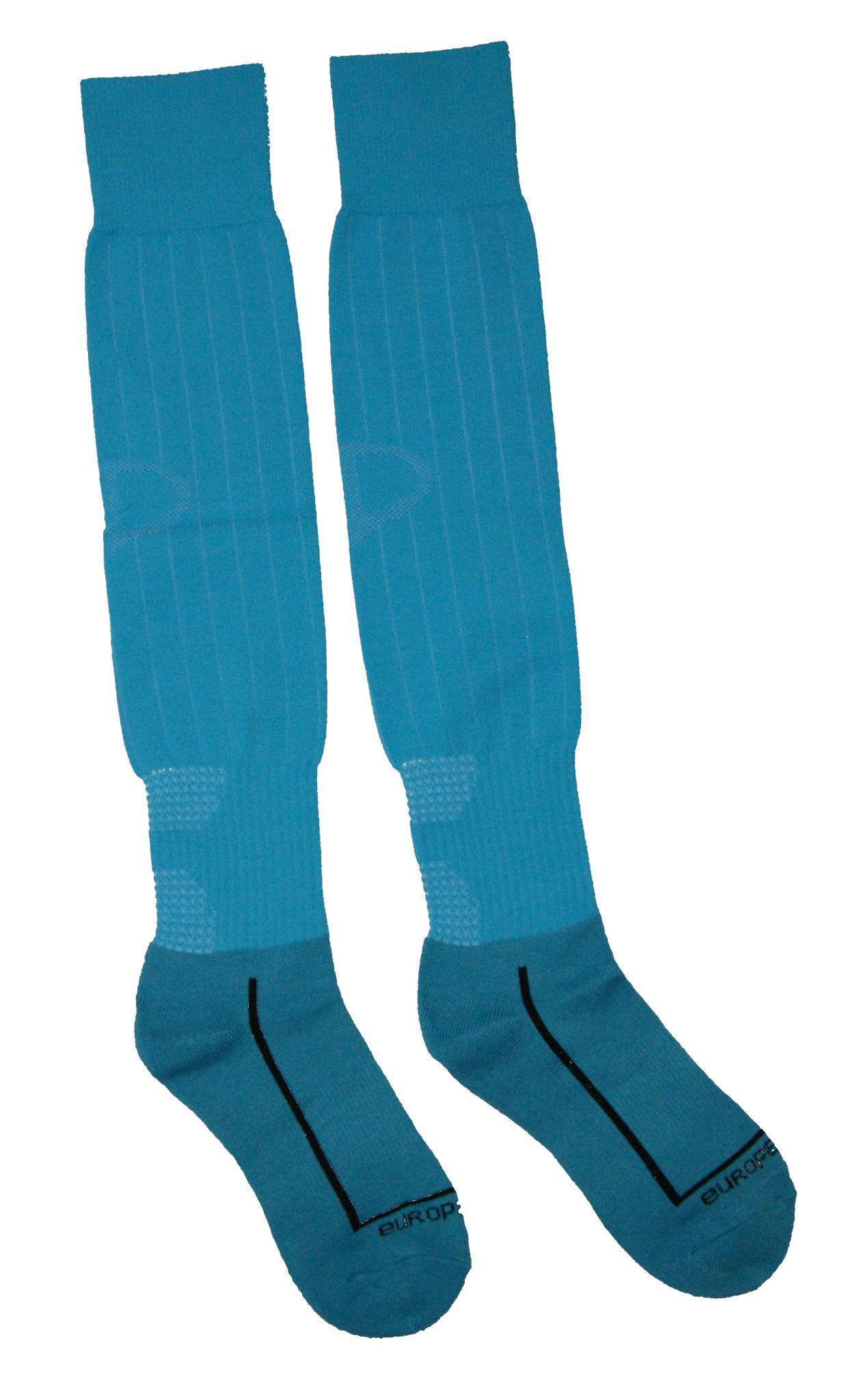 Гетры футбольные Europaw бирюзовые с трикотажным носком [41-45] фото товара